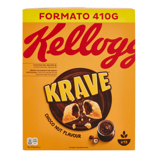  Kellogg's Krave Choco Nut płatki z nadzieniem czekoladowo-orzechowym 410g